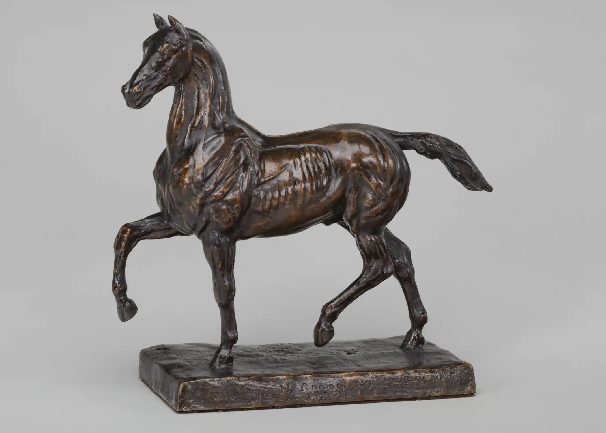 Model of a horse facing left